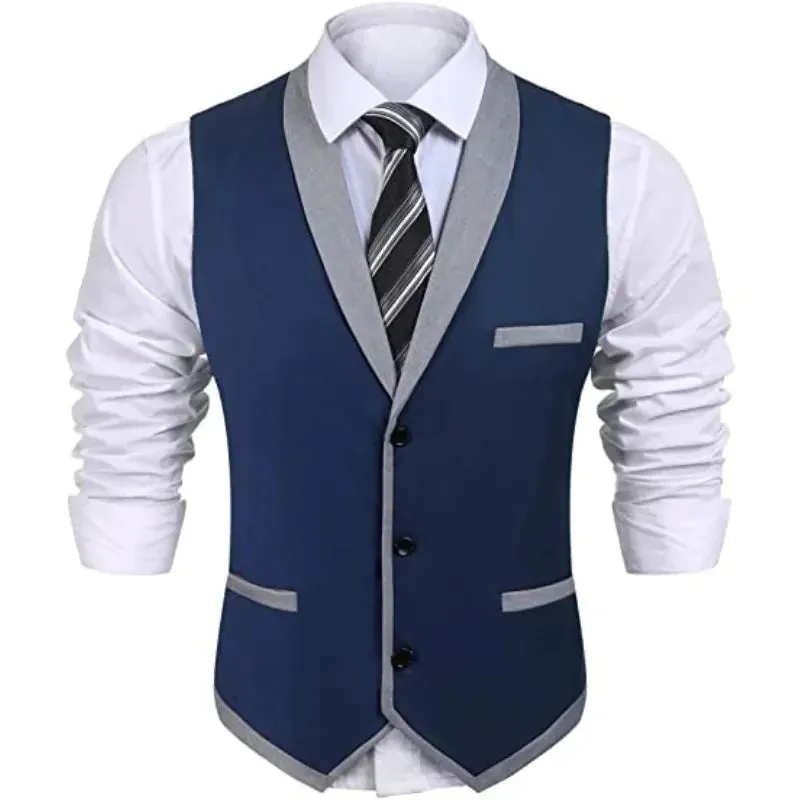Men's tailored gilet vest smart casual evening events - polished fabric, flattering fit