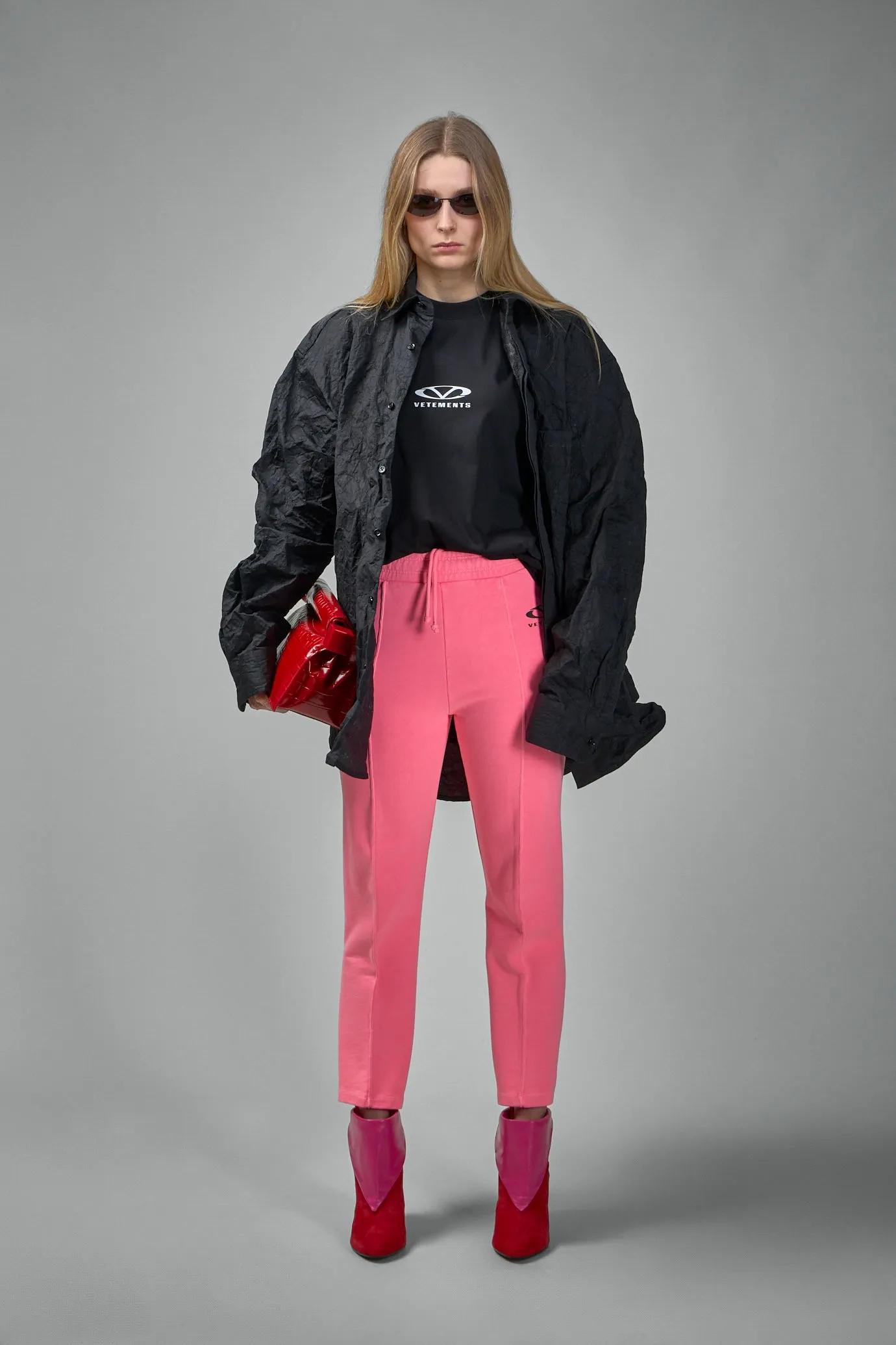 Metalized Wrinkled Allover Shirt