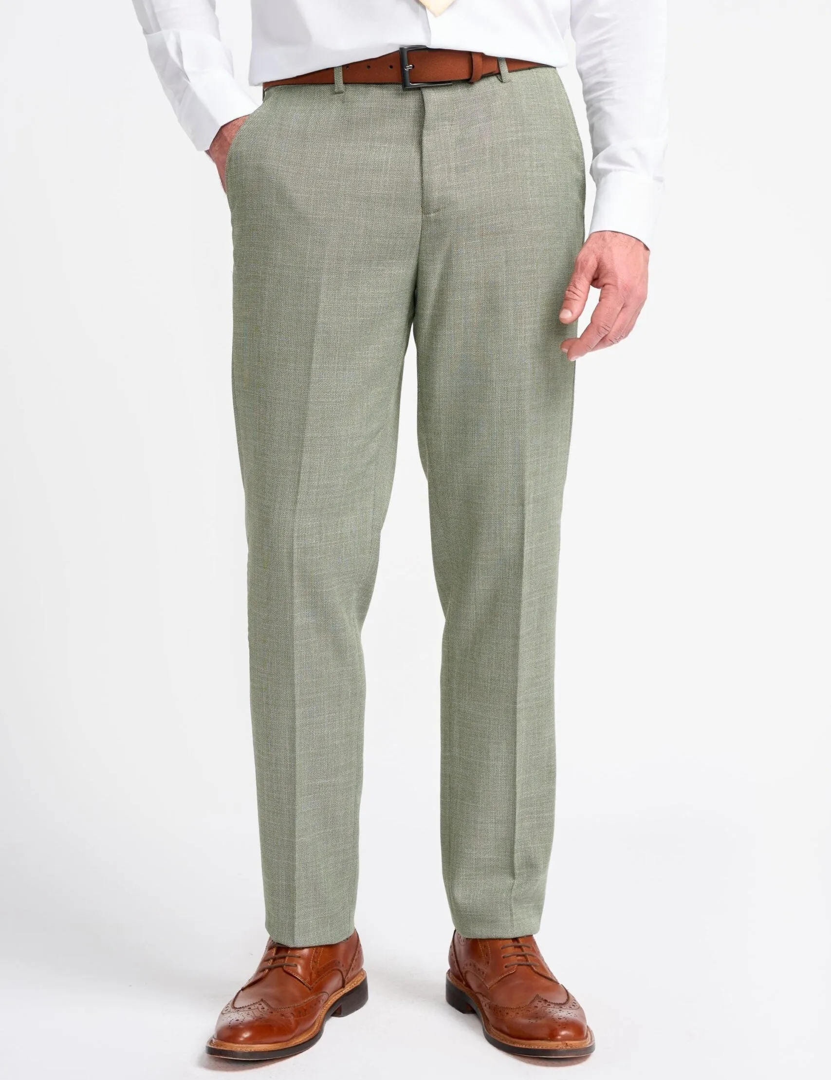 MIAMI – TAILORED FIT LINEN BLEND SAGE GREEN 3 PIECE SUIT