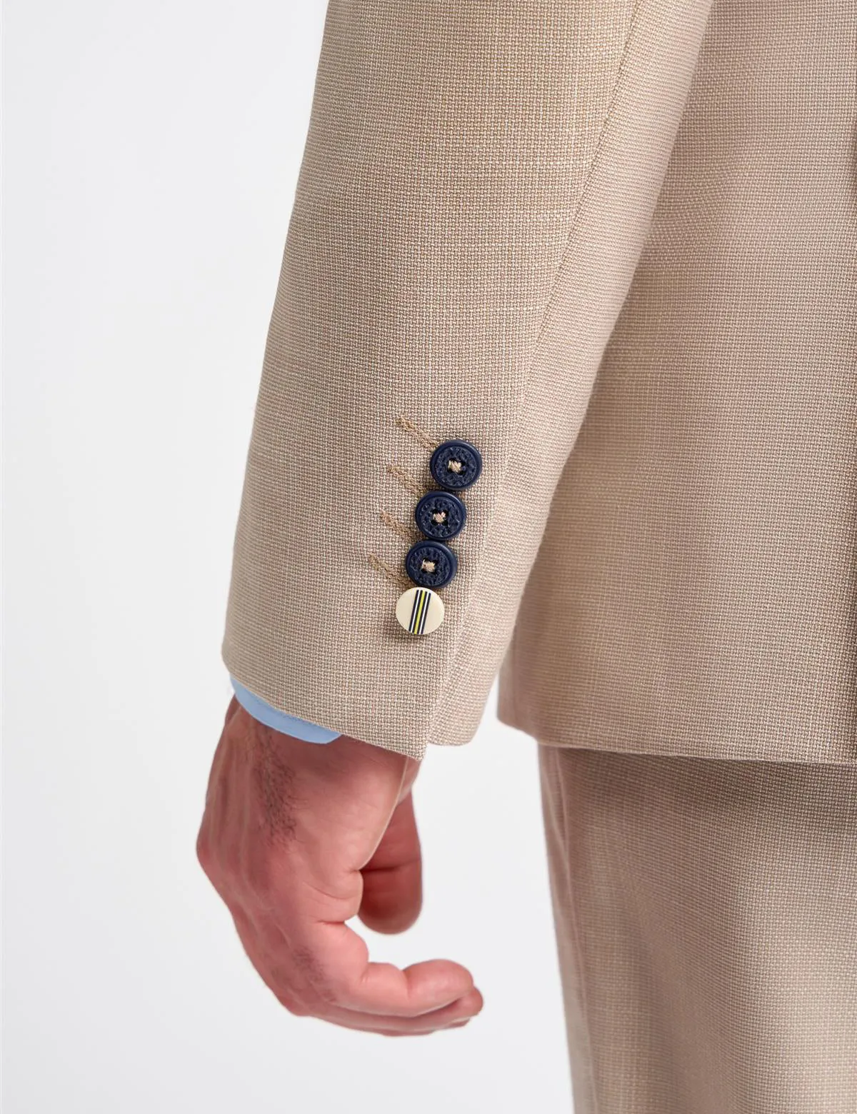 MIAMI – TAILORED FIT LINEN BLEND STONE 3 PIECE SUIT