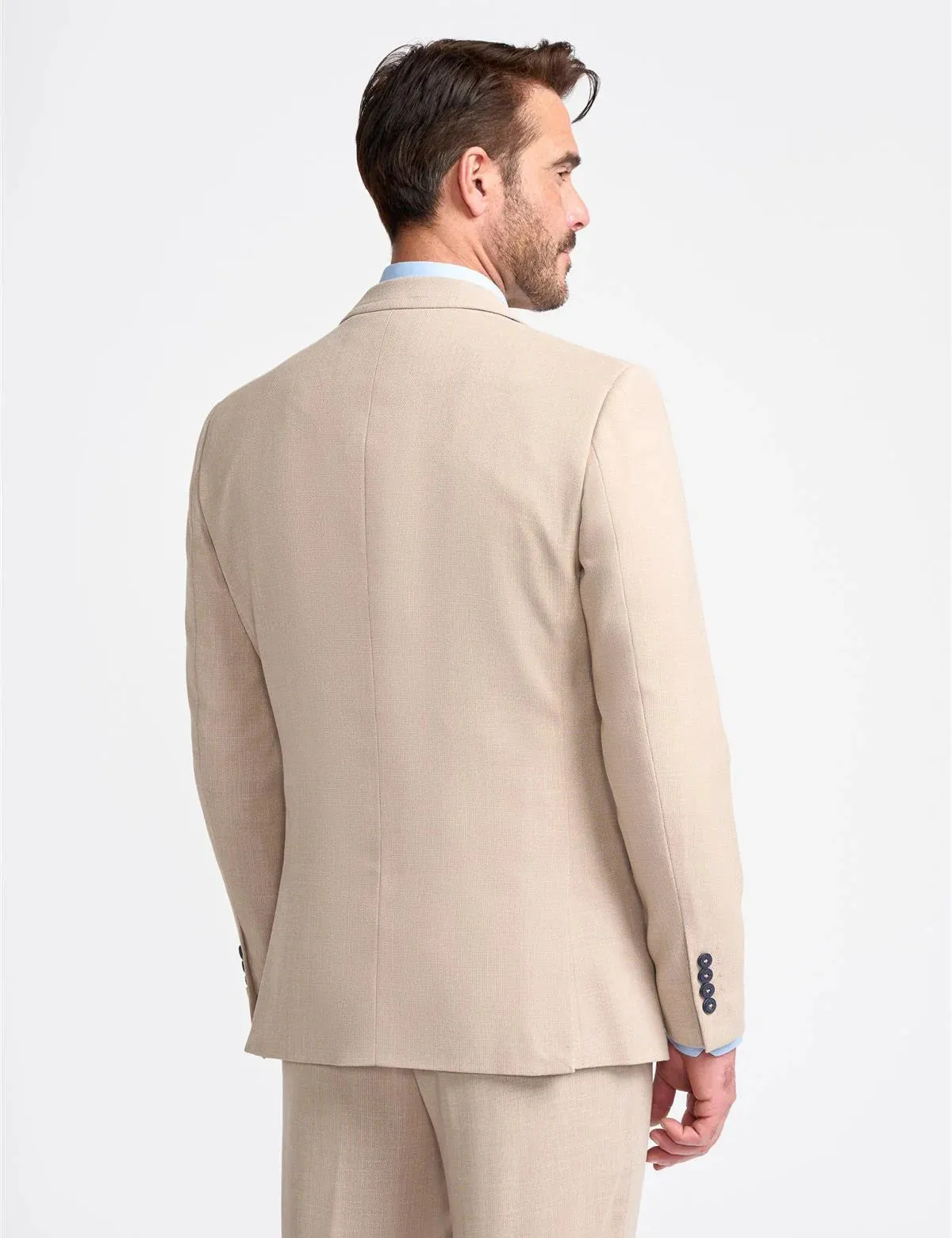 MIAMI – TAILORED FIT LINEN BLEND STONE 3 PIECE SUIT