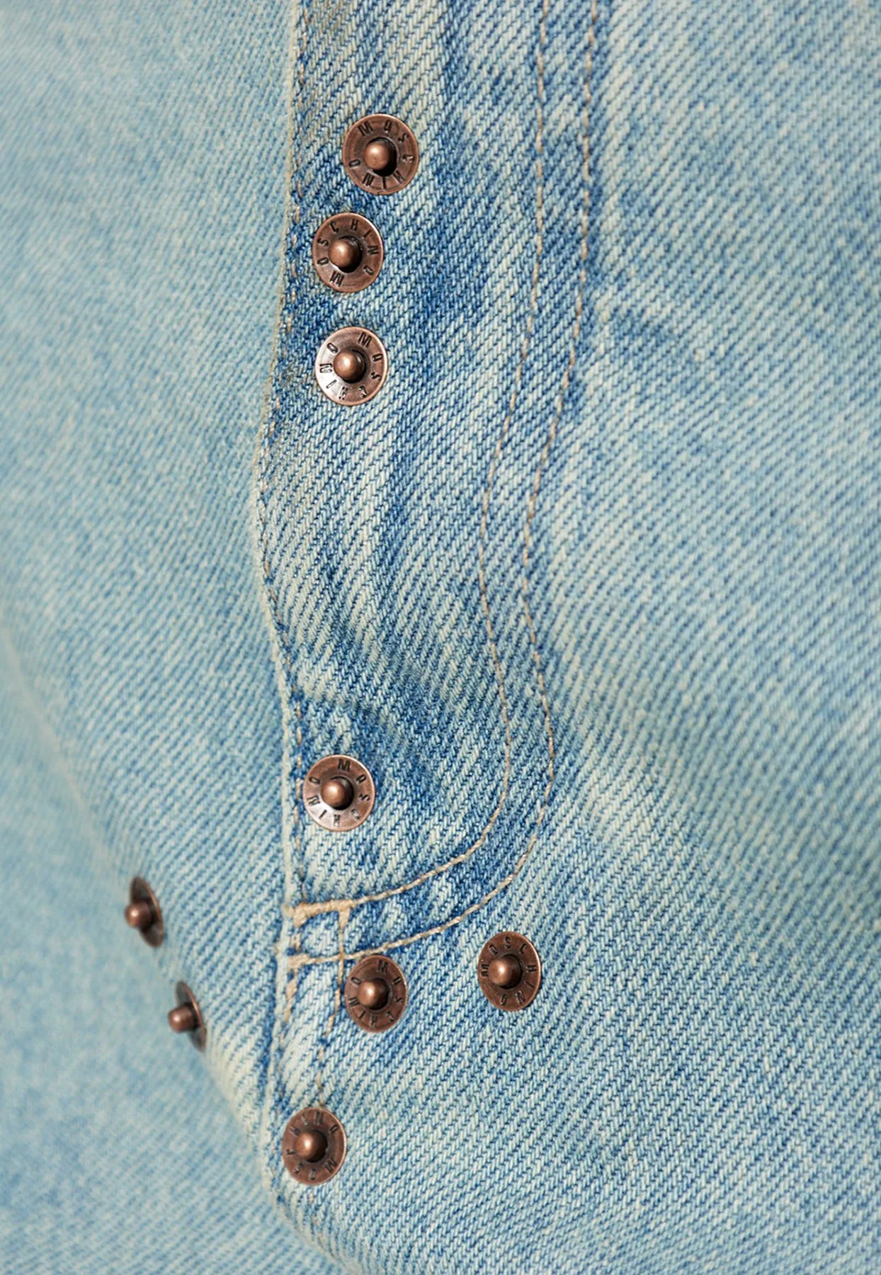 Mid-Rise Midi Denim Skirt