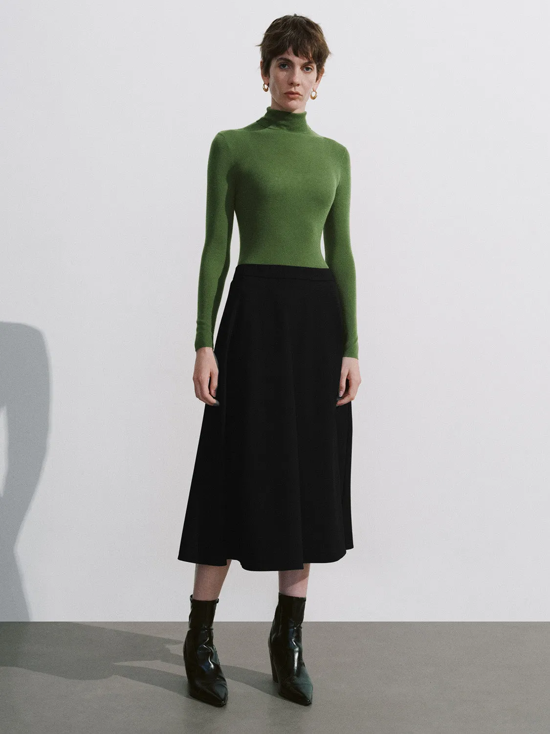 Midi A-Line Skirt