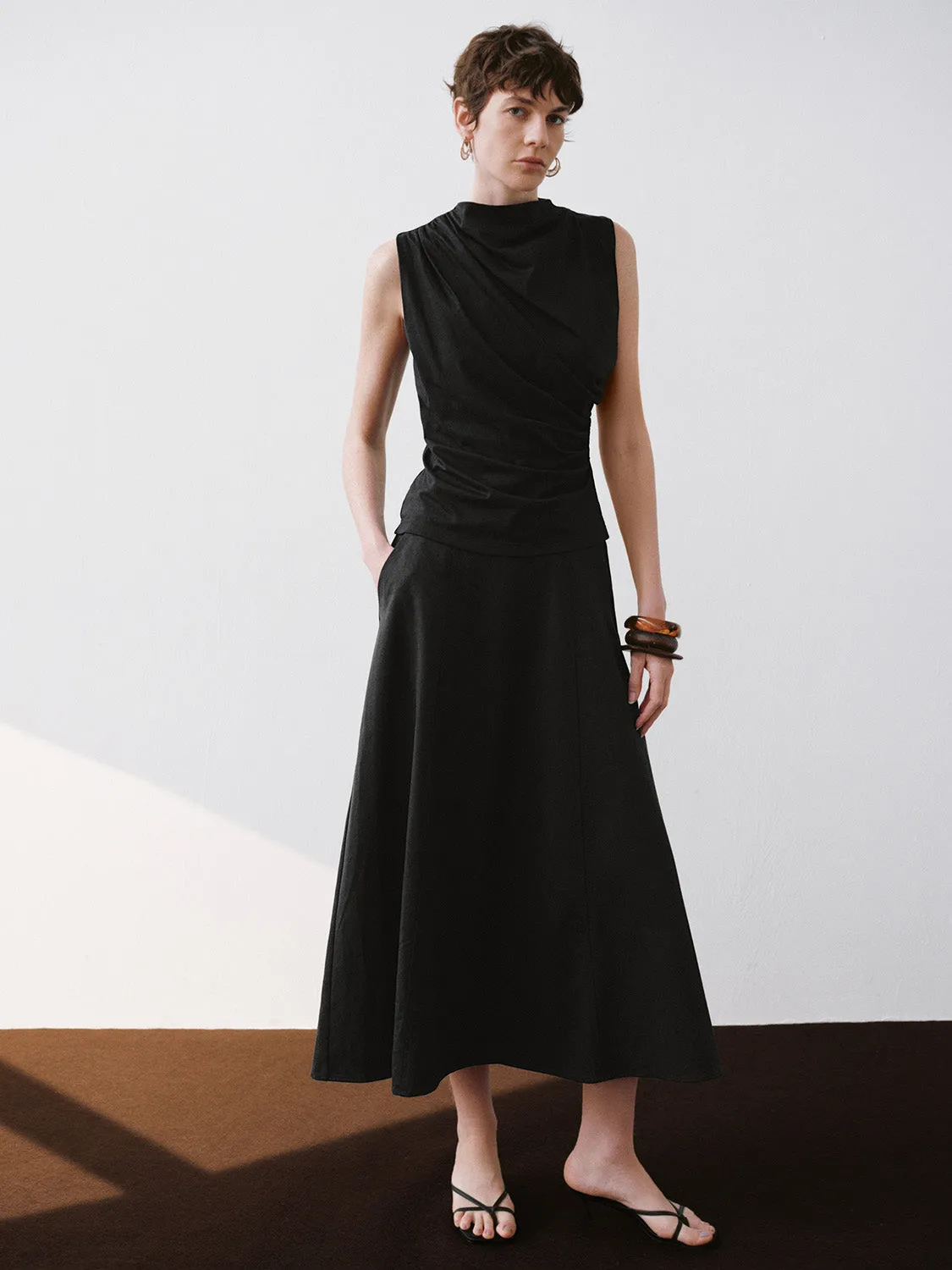 Midi A-Line Skirt