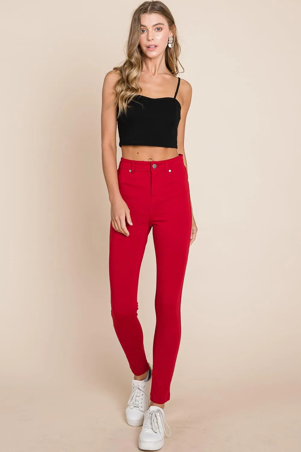 MINT PLUS PINK Womens Yoga Dress Pants - Stretch Workout Leggings for Women Crossover High Waisted Pants