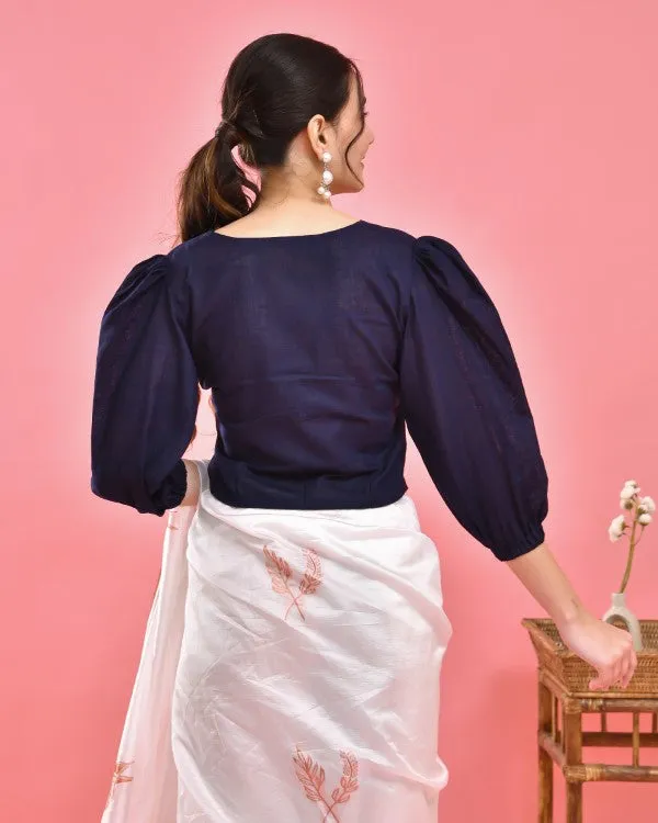 Navy BlueCrop Top Blouse