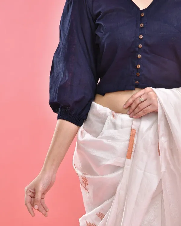 Navy BlueCrop Top Blouse