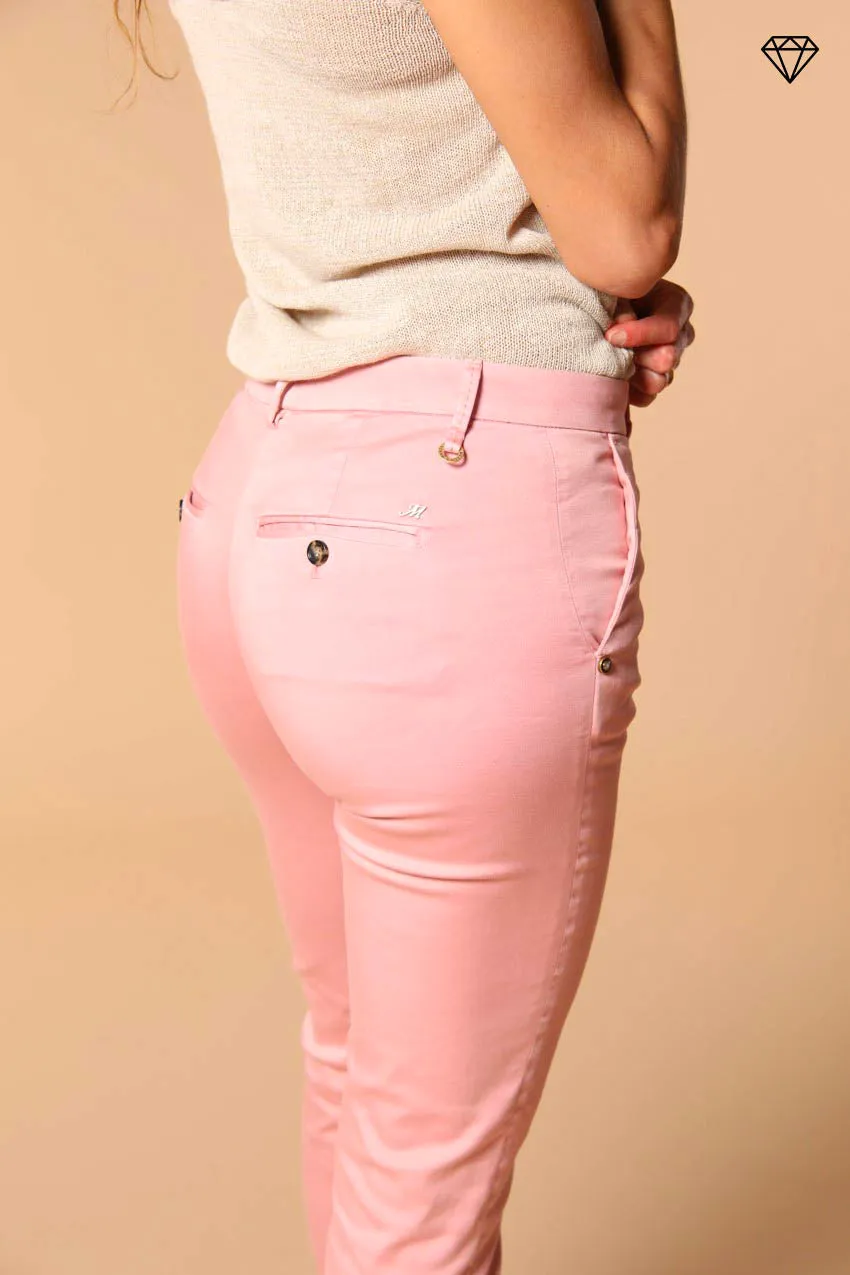 New York Slim women's chino trousers in stretch satin slim fit ①