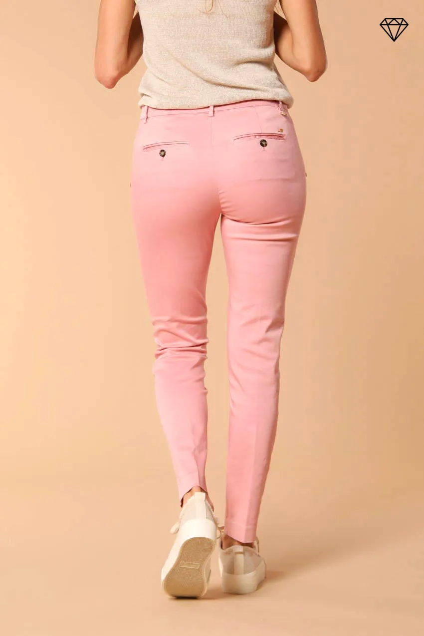 New York Slim women's chino trousers in stretch satin slim fit ①
