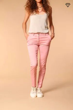 New York Slim women's chino trousers in stretch satin slim fit ①