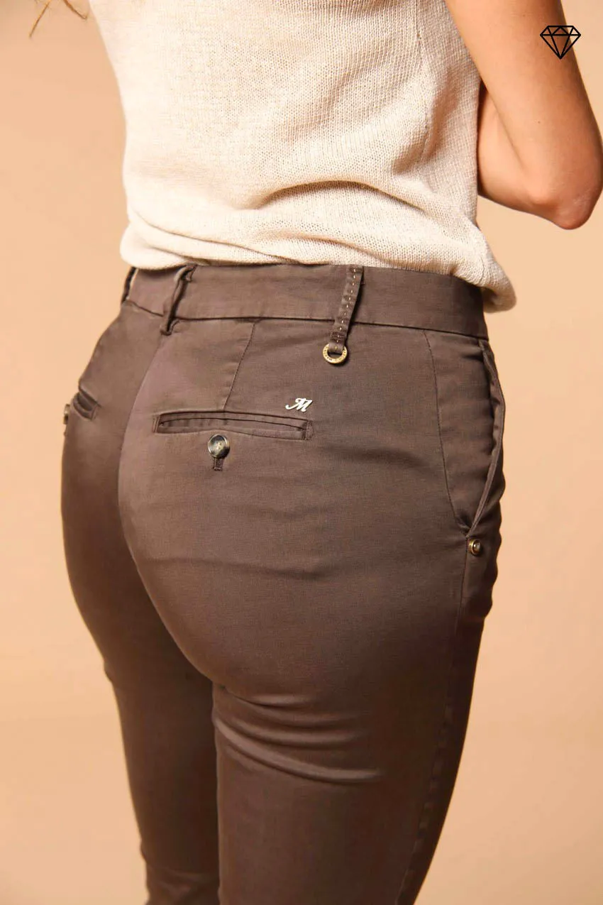 New York Slim women's chino trousers in stretch satin slim fit ①