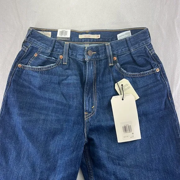 NWT Levi’s Dad Fit Straight Leg Capri Blue Jeans Womens Size 28 Mid Rise Pants