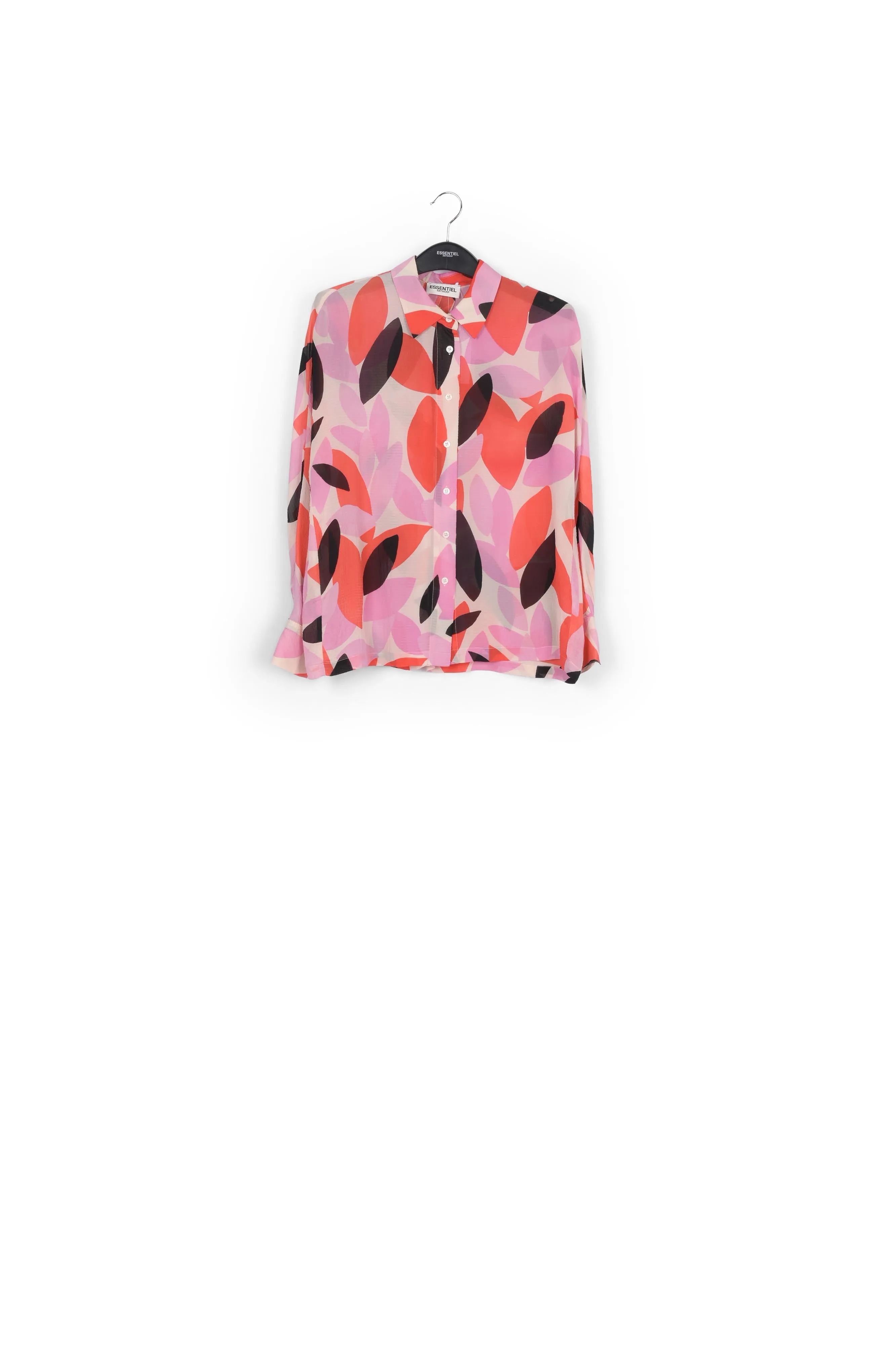 Off-white, red and pink abstract print shirt