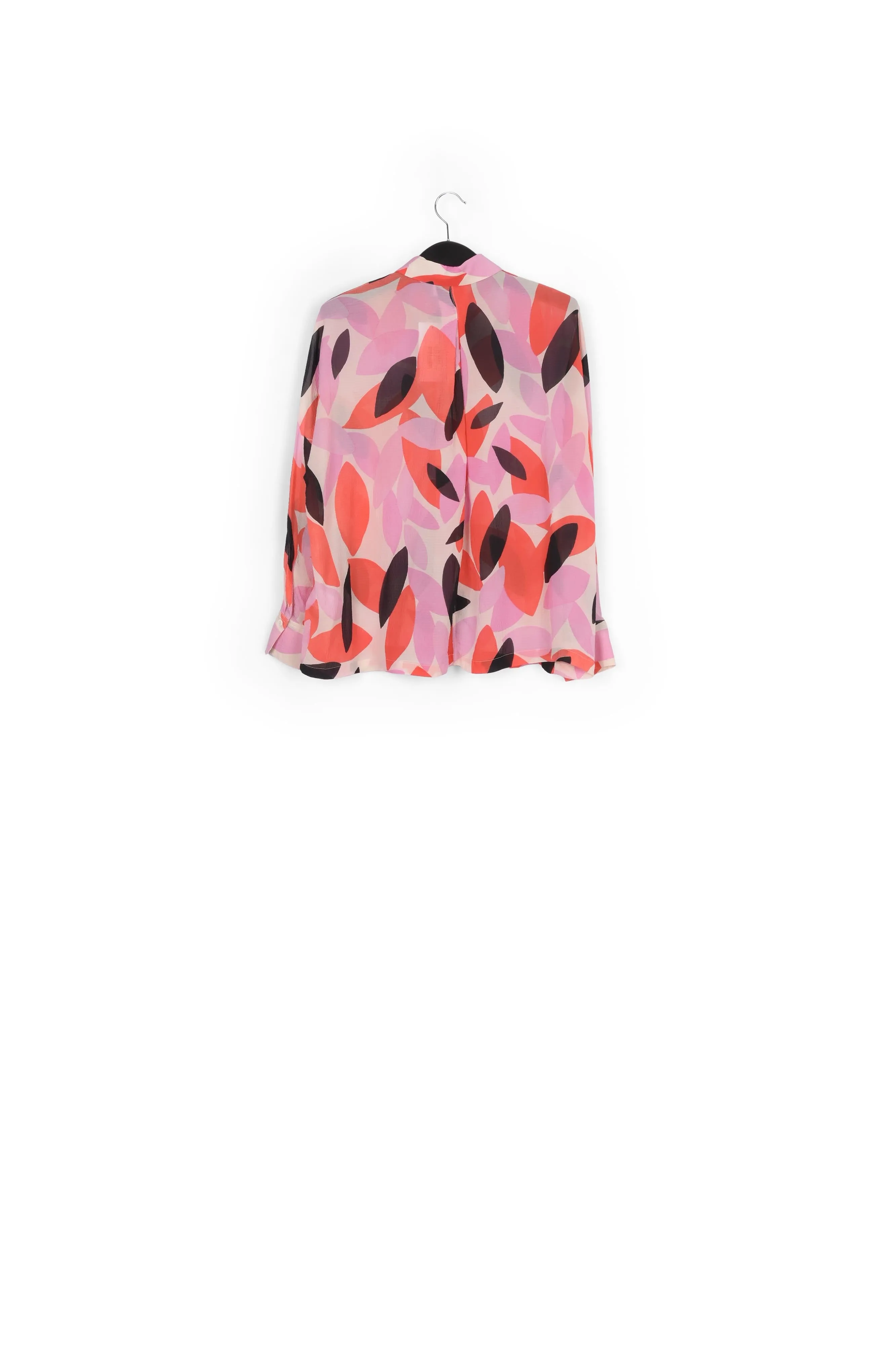 Off-white, red and pink abstract print shirt