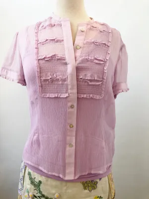 Oilily Silk Ruffle Blouse W/Tank Size 38 (M Us)