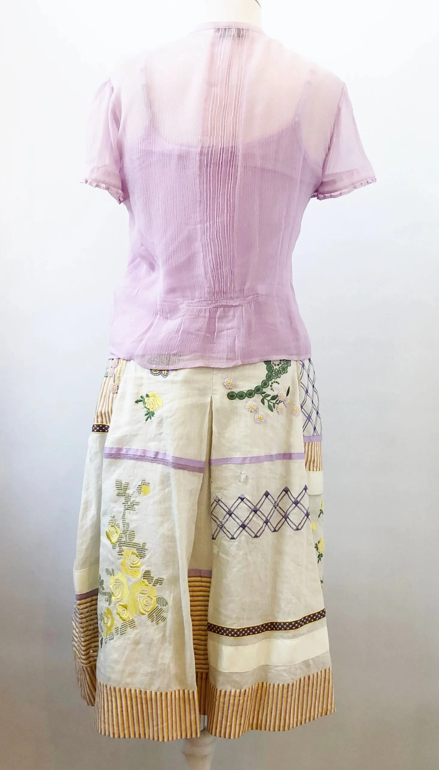 Oilily Silk Ruffle Blouse W/Tank Size 38 (M Us)