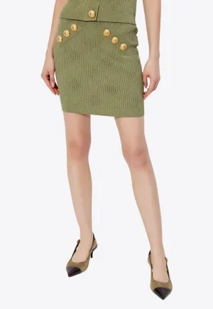 Openwork Knit Mini Skirt