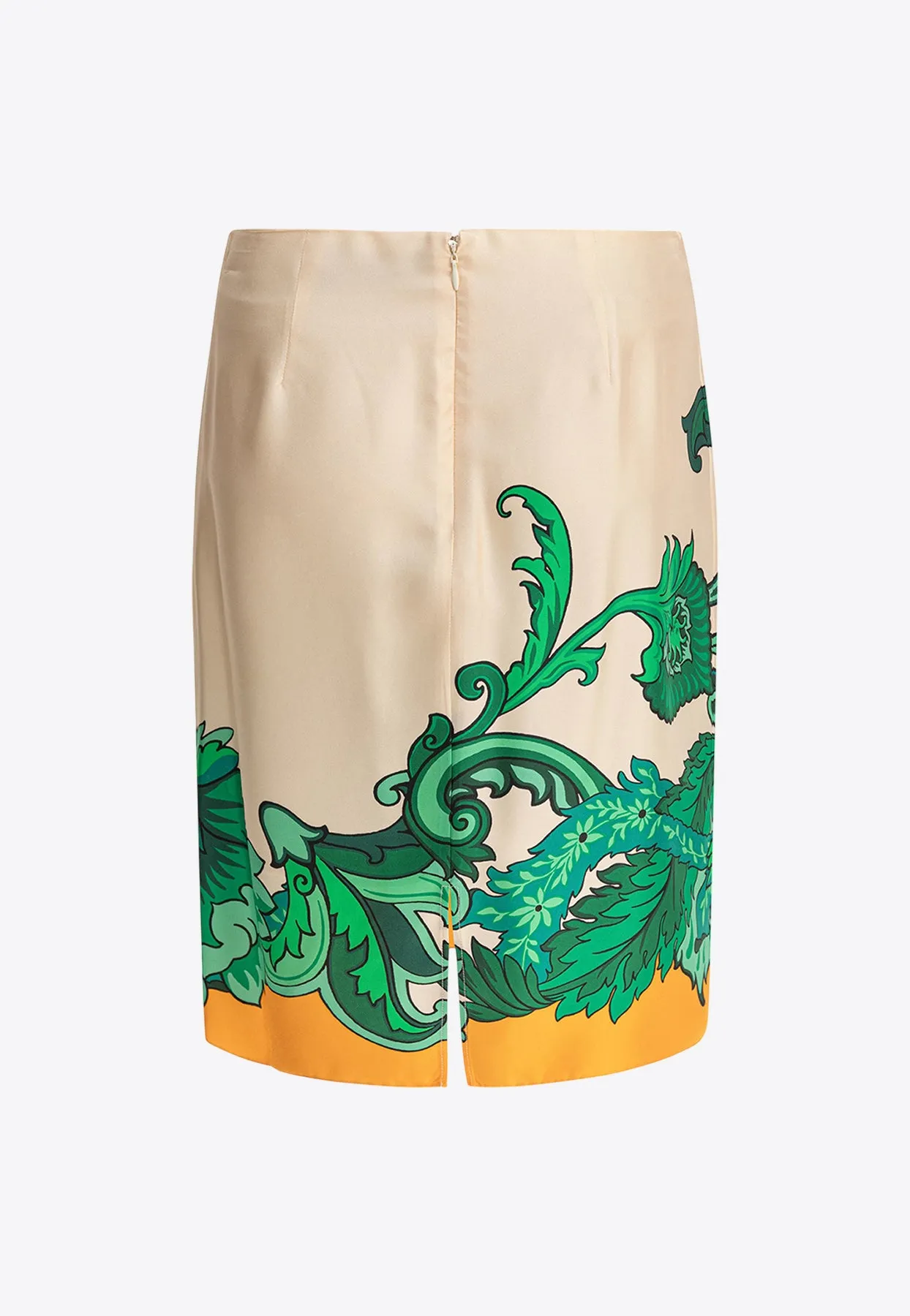 Paisley-Printed Pencil Skirt