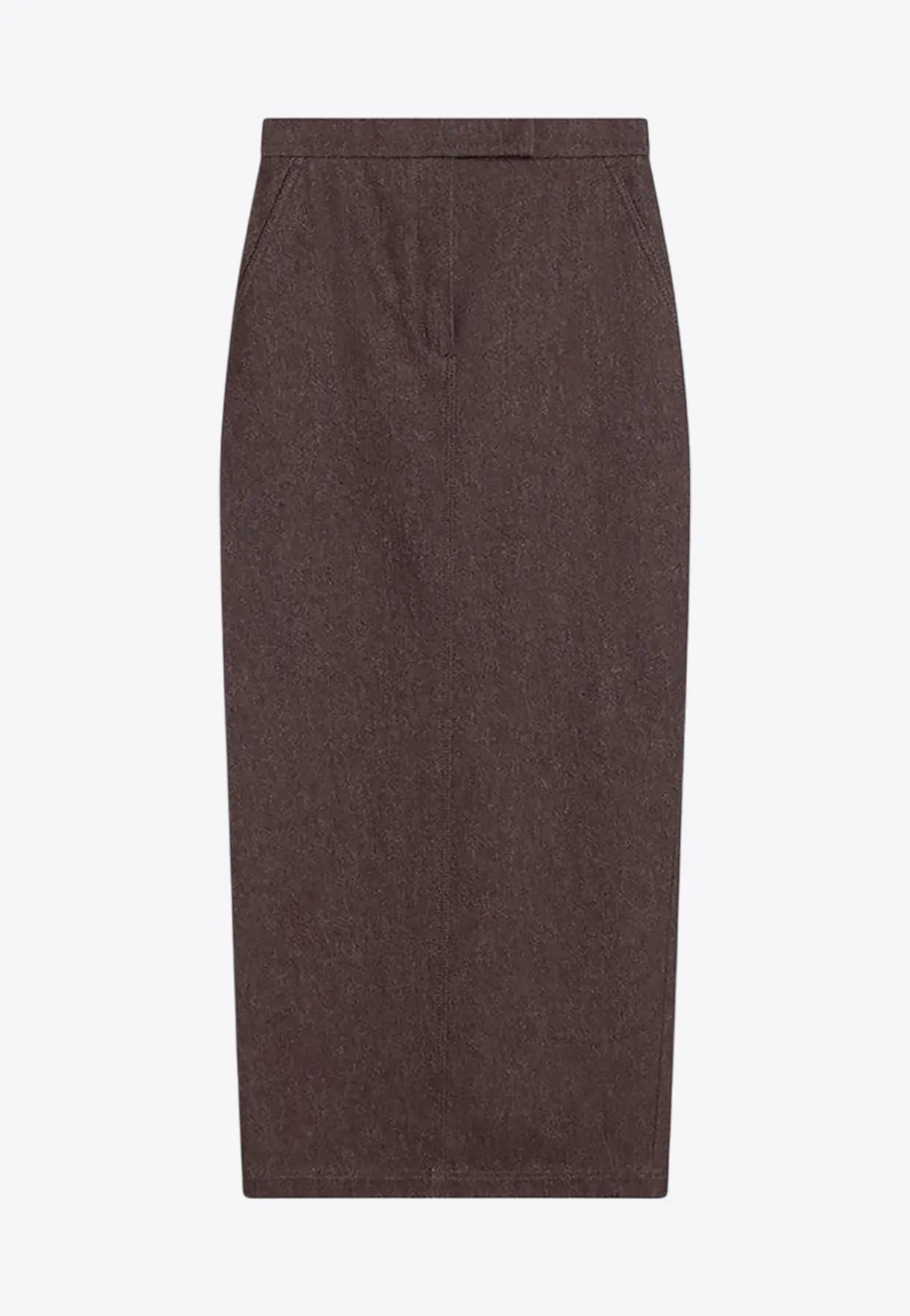 Pianosa Denim-Effect Midi Skirt