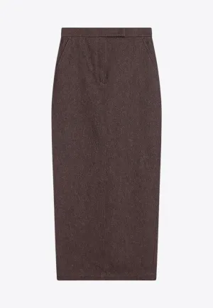 Pianosa Denim-Effect Midi Skirt