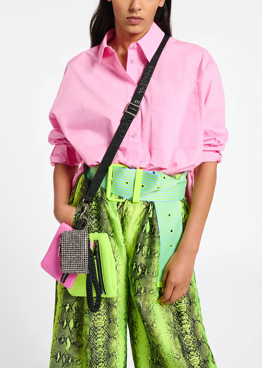 Pink cotton button-down shirt