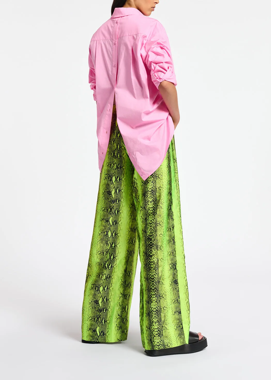 Pink cotton button-down shirt