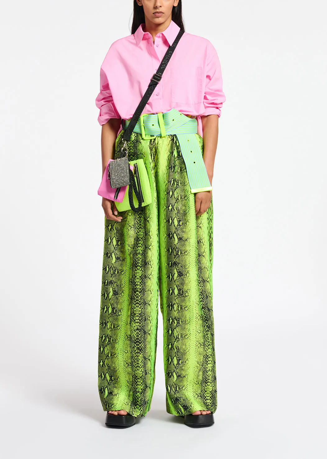Pink cotton button-down shirt
