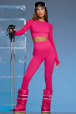 Piste - Petite Super Sculpt Base Layer Leggings in Fuchsia Pink