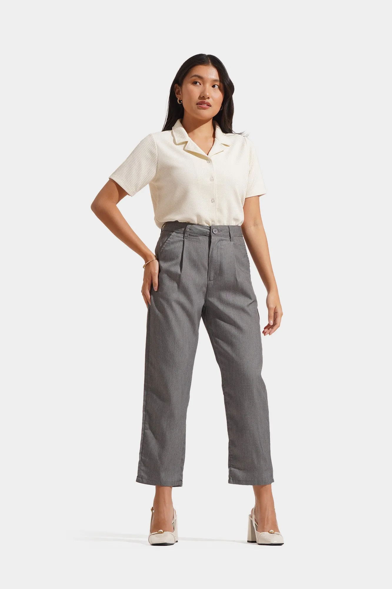 Pleated Slim Fit Cozy Pants
