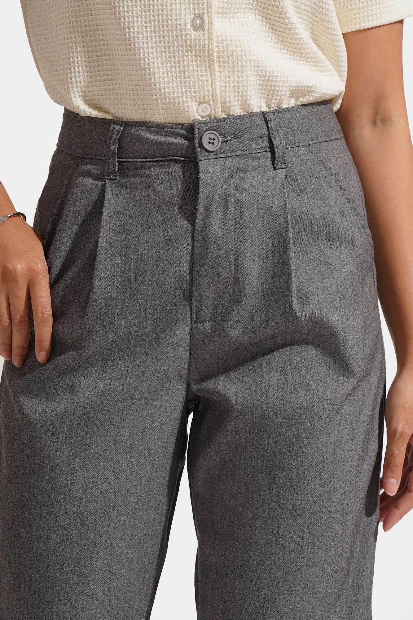 Pleated Slim Fit Cozy Pants