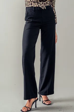 Pleated Straight Leg Pants