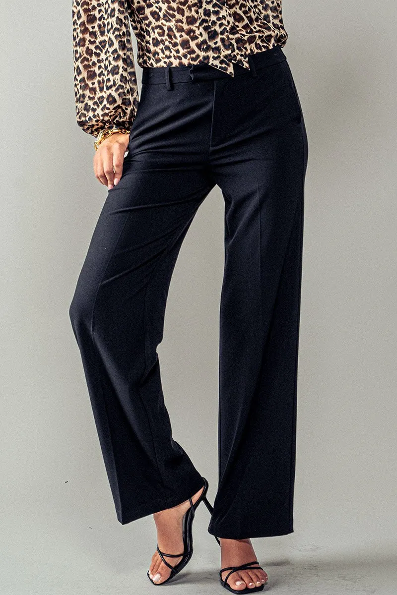 Pleated Straight Leg Pants