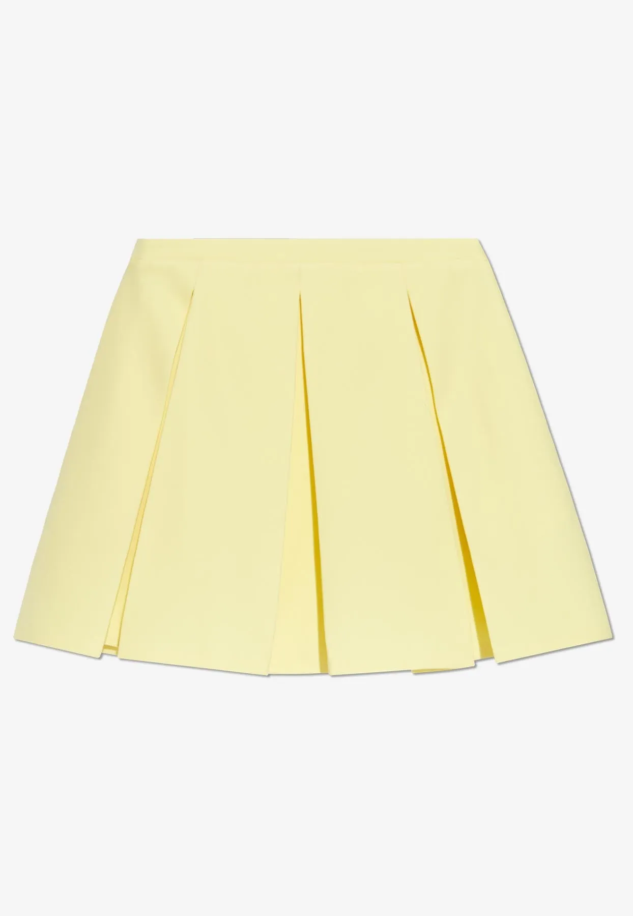 Pleated Wool Mini Skirt