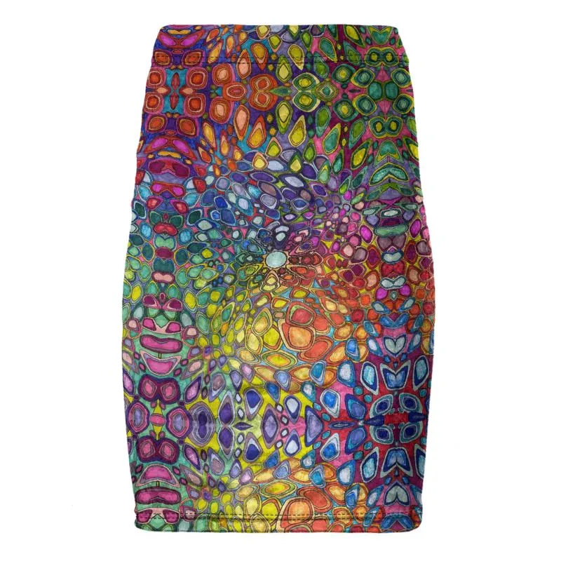 Radiant Rainbow Pencil skirt