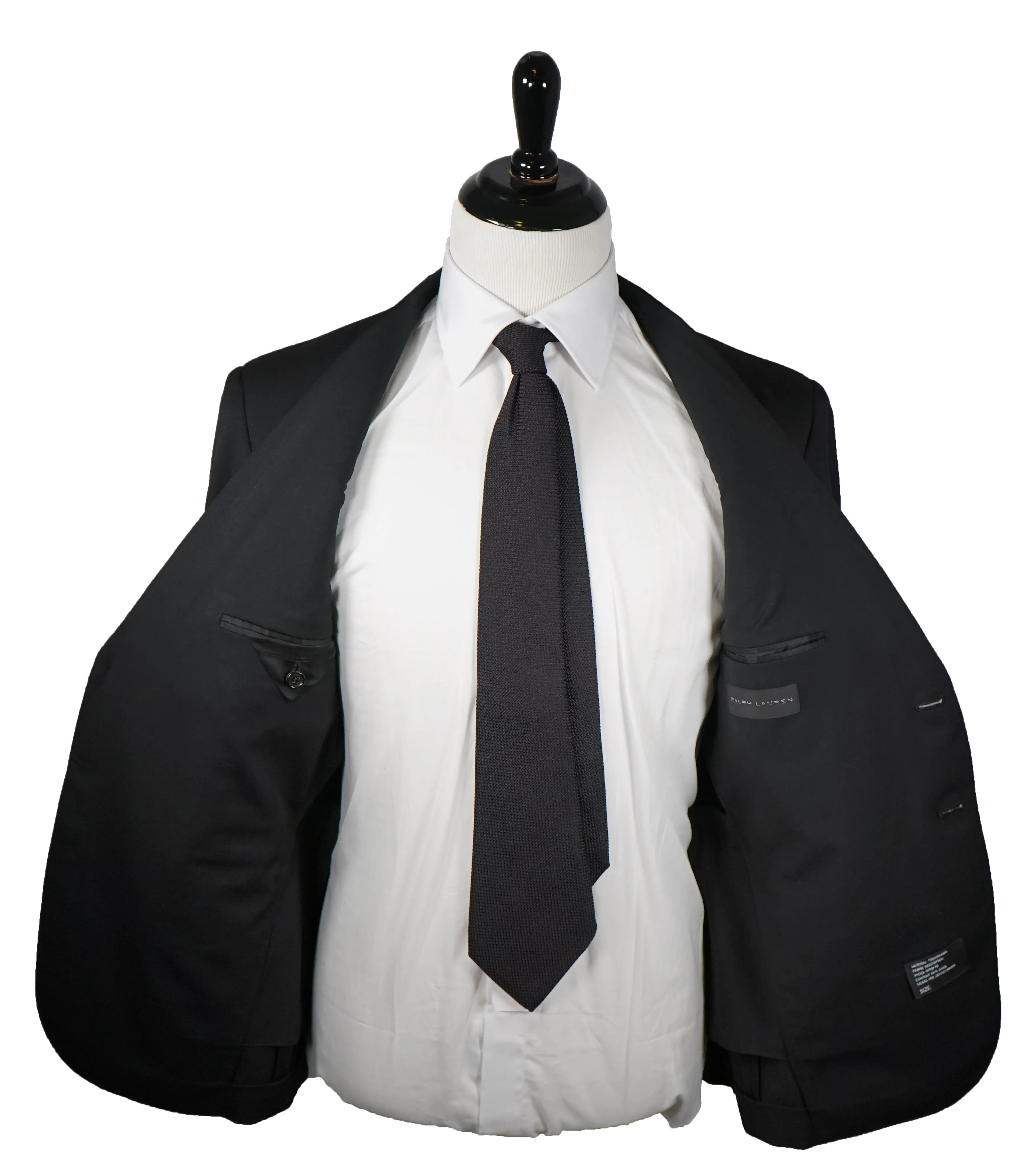 RALPH LAUREN BLACK LABEL - Black Semi-Lined Light Weight Summer Suit - 42S