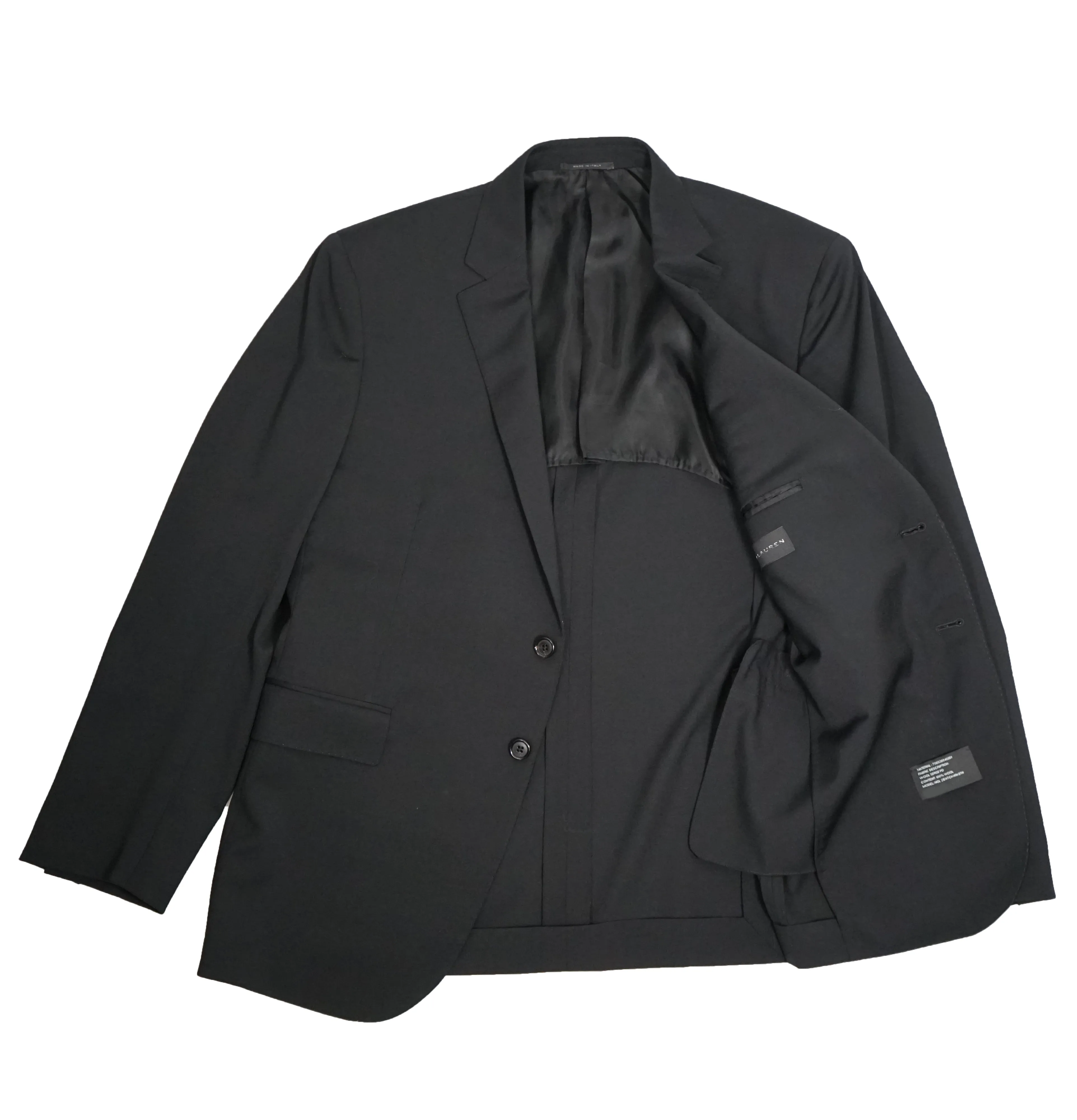 RALPH LAUREN BLACK LABEL - Black Semi-Lined Light Weight Summer Suit - 42S
