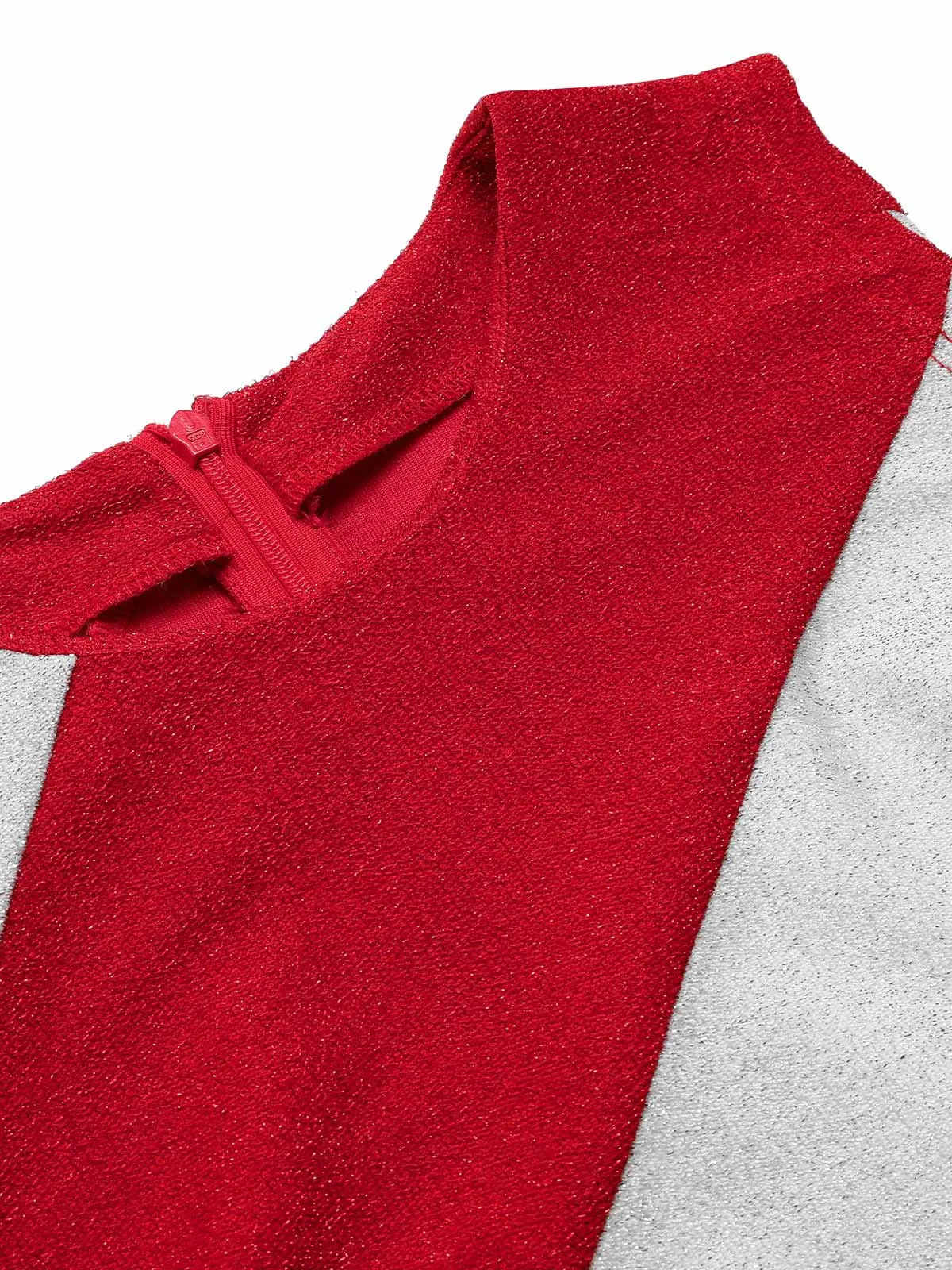 Red&White 1960s Pinstriped Pencil Dress
