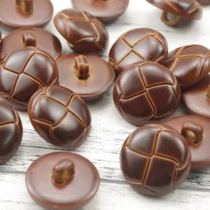 Reddish-Brown Plastic Woven Ball-Shaped Button 100 Pack(5 Sizes)