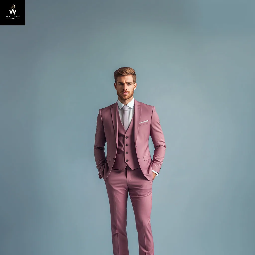 Rosewood Three-Piece Suit – Notch Lapel & Tailored Precision