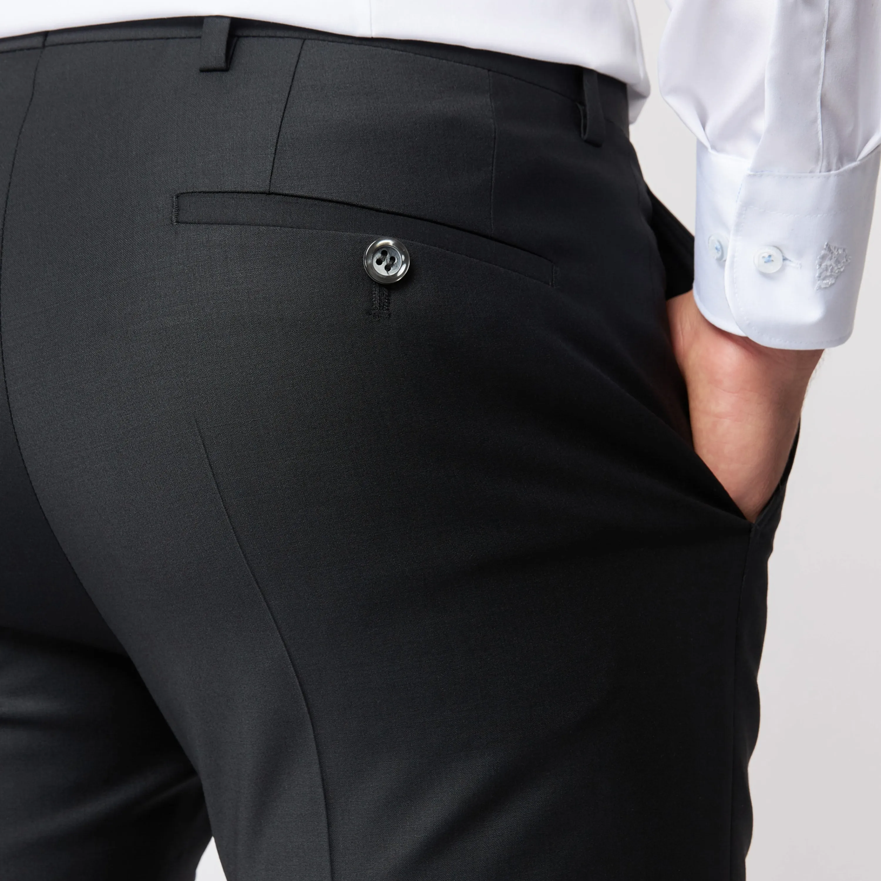 Roy Robson Slim Fit Freestyle Suit Trousers - Black