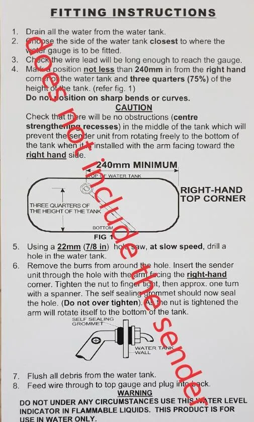 RV Electronics LED Black Single Tank Water Level Indicator