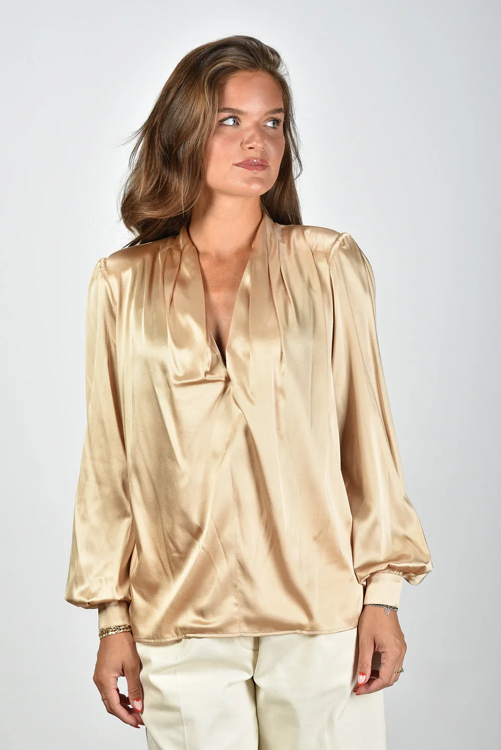 Sage & Ivy blouse Fonda Satin Silk gold