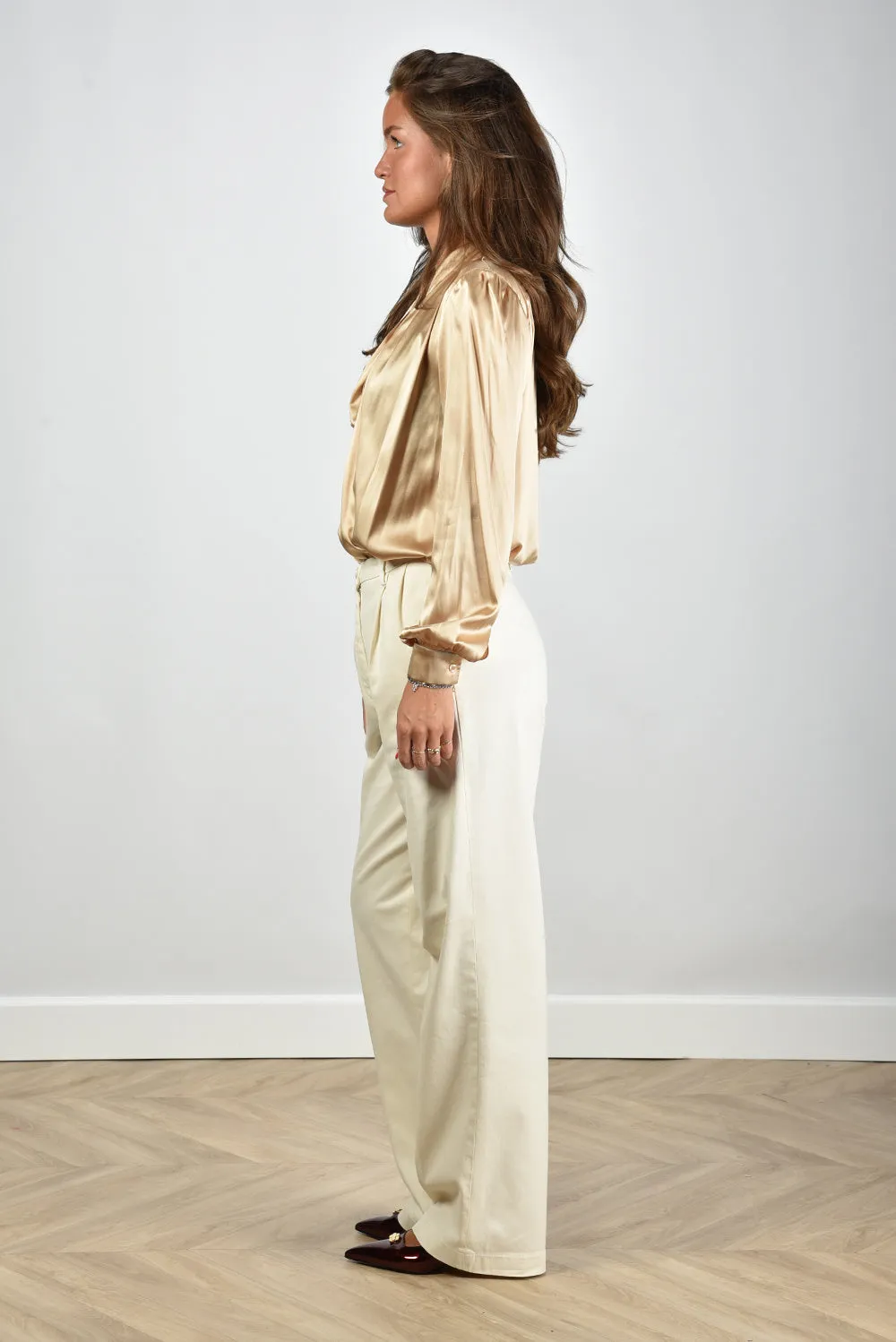 Sage & Ivy blouse Fonda Satin Silk gold