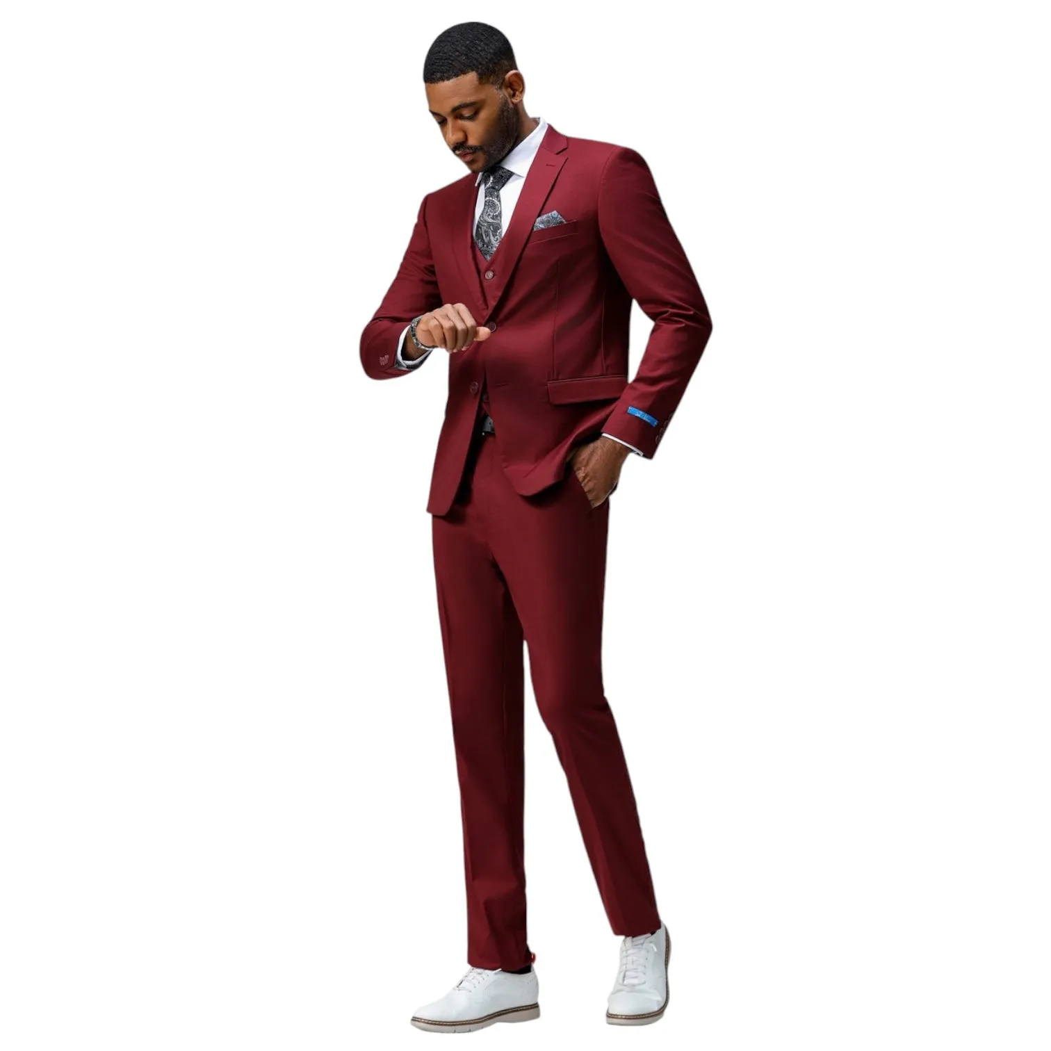 Sean Alexander Solid 3PC. Burgundy (NEW)