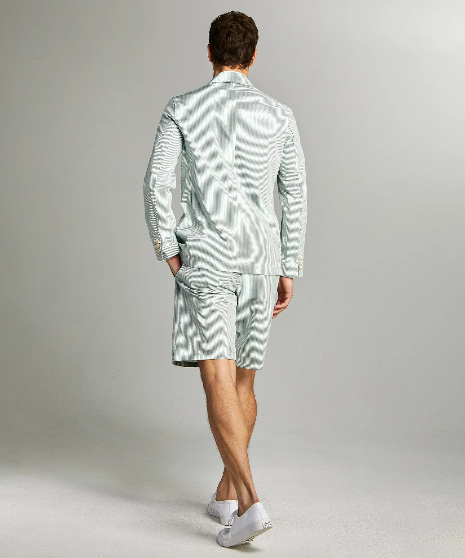 Seersucker Traveler Suit in Green