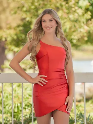 Sheath One Shoulder Satin Tight Homecoming Dresses