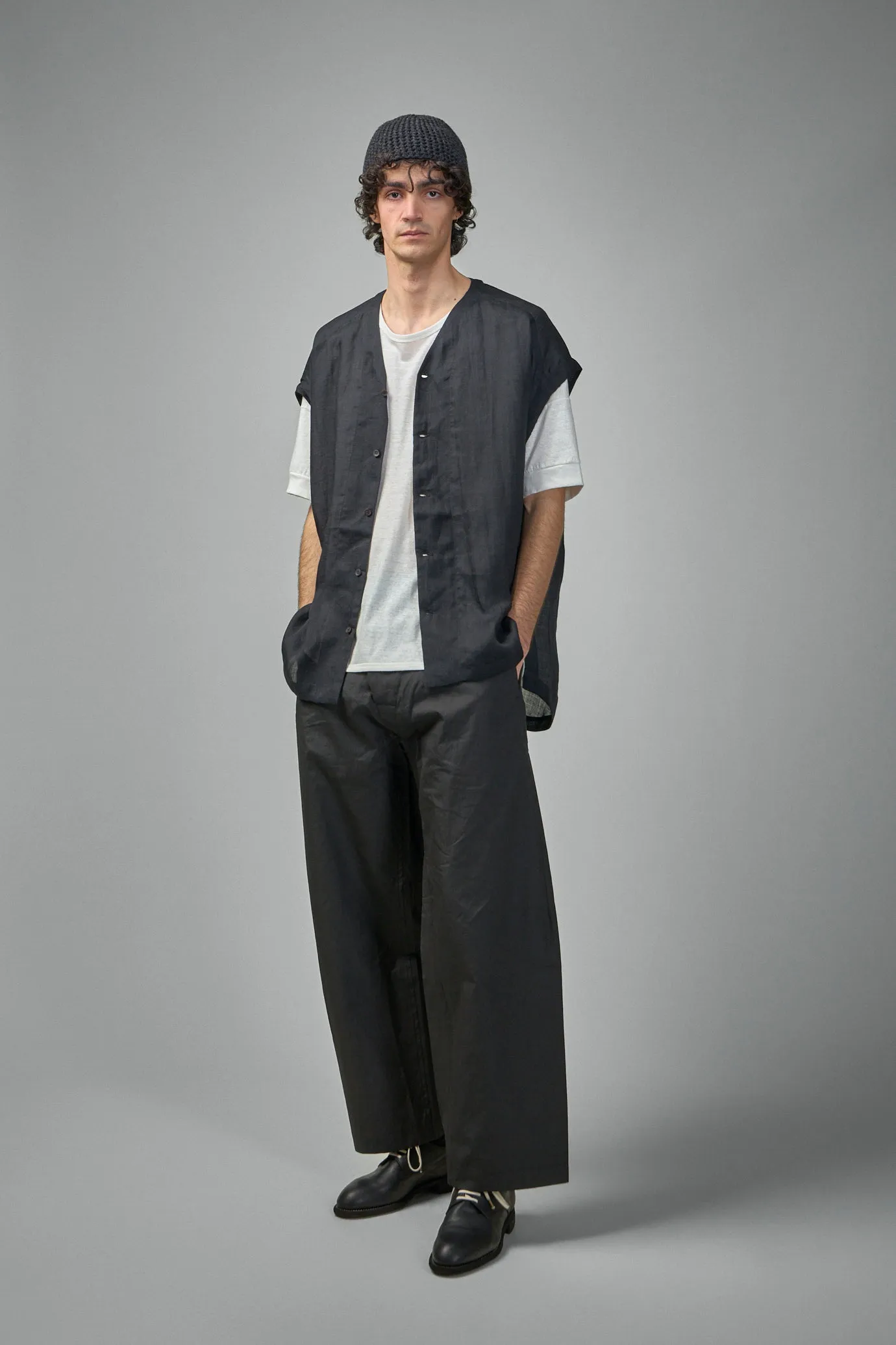 SHIRT#104 Sleeveless V-Neck Shirt Fine Cavalry Twill
