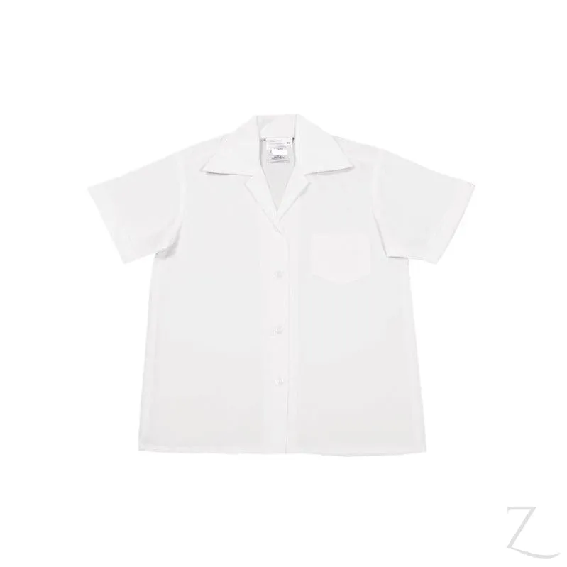 Shortsleeve Gladneck Blouse - White (no top button)