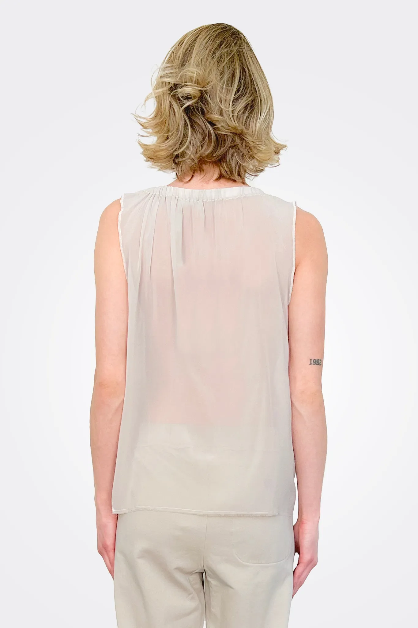 Silk Georgette Top - Stone