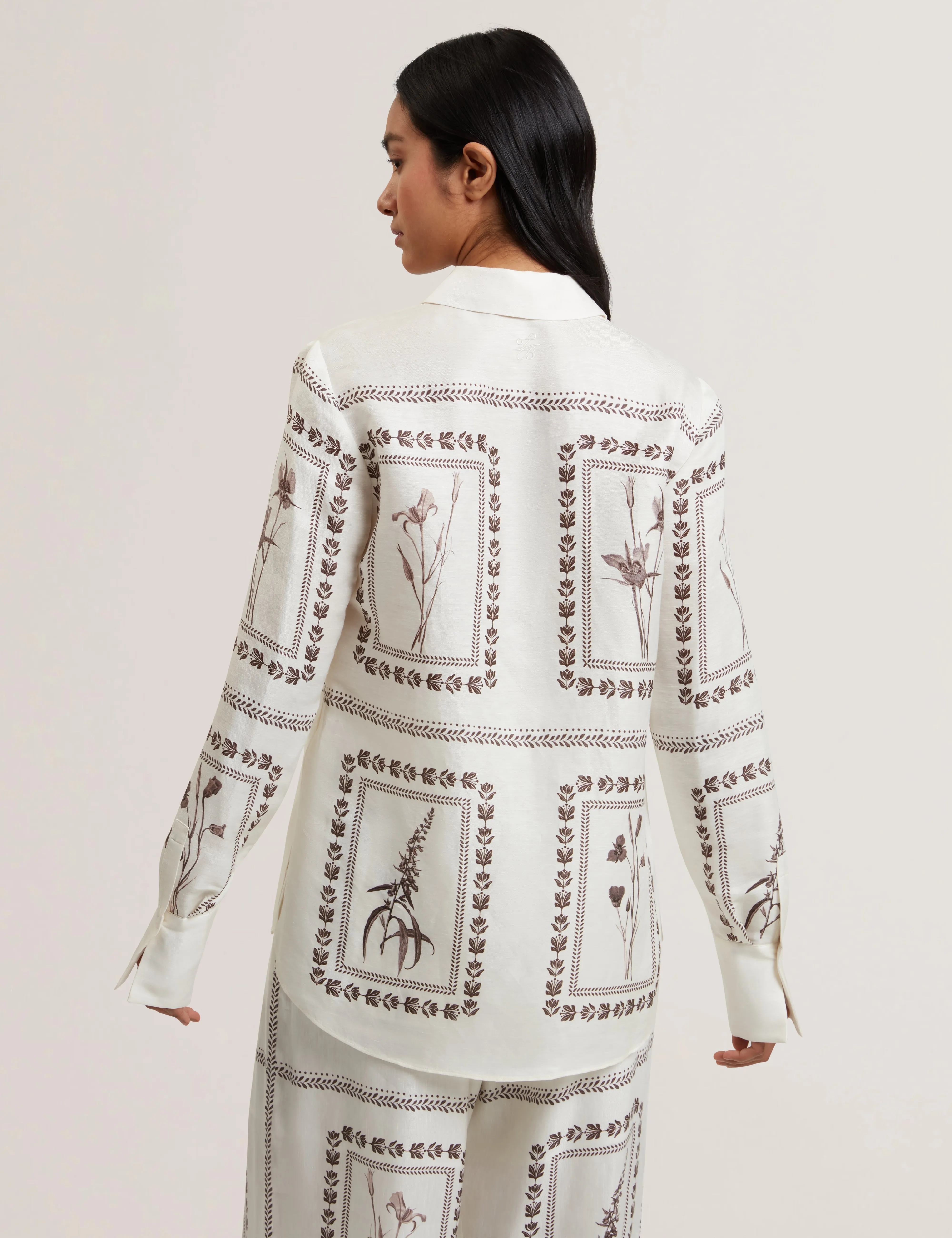 Simcoa Linen Silk Longline Shirt Ivory